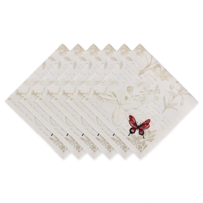 Dii Botanical Butterfly Embroidered Napkin Set (set Of 6)