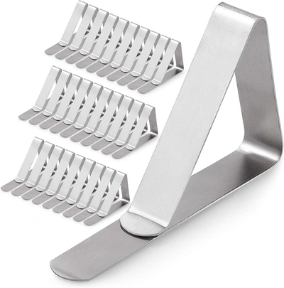 Zulay Kitchen Durable Stainless Steel Table Cloth Clips & Cover Clamps (30 Pack)