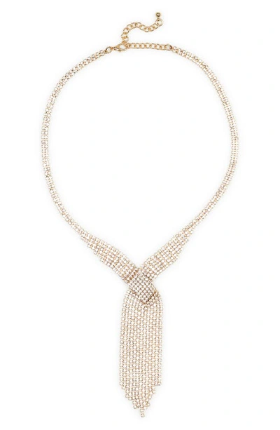Cara Crystal Mesh Chain Necklace In Gold