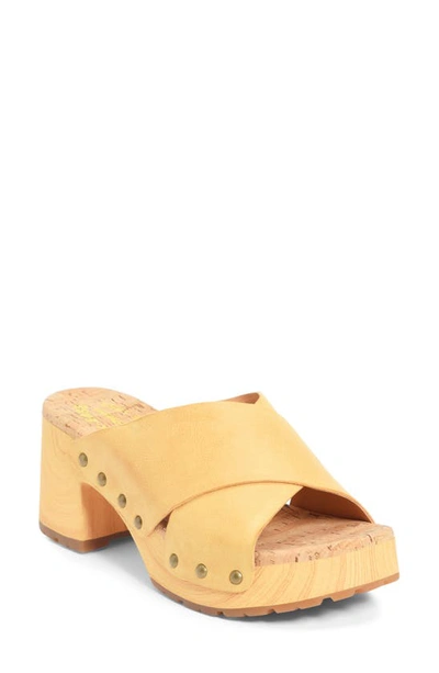 Kork-ease Tatum Slide Sandal In Yellow Leather