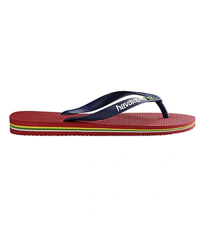 Havaianas Brazil Logo Rubber Flip-flops In Red