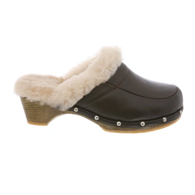 Cloud Nine Ladies Monica Leather Clog In Coffee In Brown