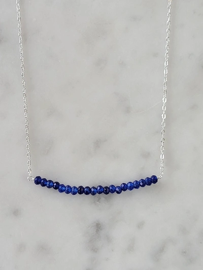 A Blonde And Her Bag Michelle Bar Necklace In Sapphire In Multi