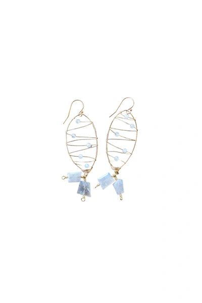 A Blonde And Her Bag Malibu Earring In Moonstone In White