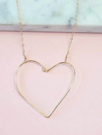 A Blonde And Her Bag Simple Heart Necklace In Gold