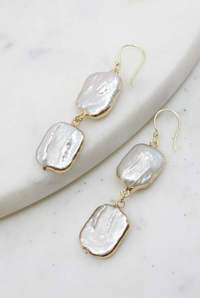 A Blonde And Her Bag Large Rome Pearl Earring In White