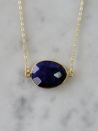 A Blonde And Her Bag Mrs. Parker Necklace In Sapphire In Multi