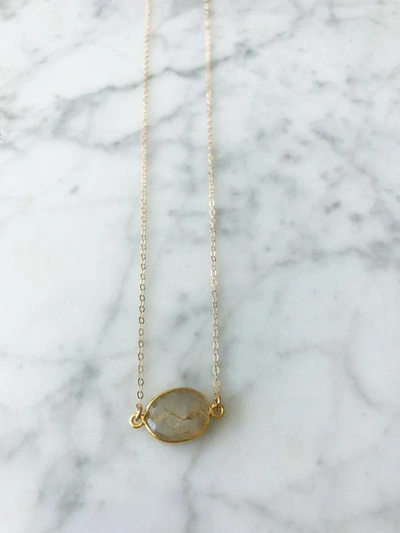 A Blonde And Her Bag Mrs. Parker Demi Fine Necklace In Golden Rutilated Quartz In Multi