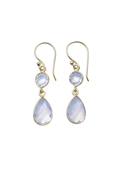 A Blonde And Her Bag Opalite Pear Drop Earrings In White