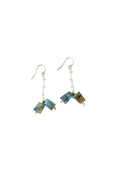 A Blonde And Her Bag La Jolla Earring In Labradorite In Green