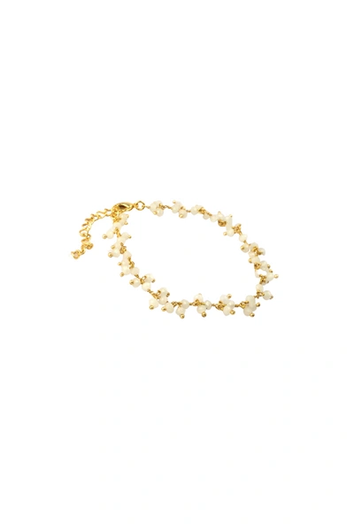 A Blonde And Her Bag Moonstone Cluster Bracelet In White