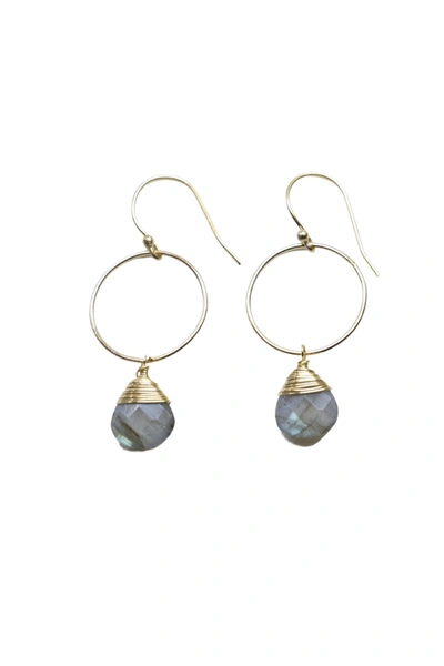 A Blonde And Her Bag Yuliya Demi Fine Earring In Labradorite In Green