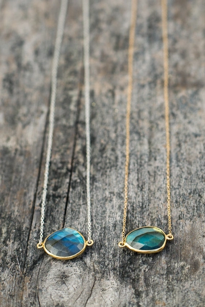 A Blonde And Her Bag Mrs. Parker Demi Fine Necklace In Labradorite In Multi