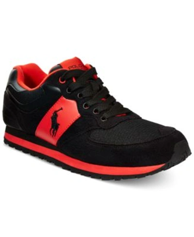 Polo Ralph Lauren Slaton Pony Sneakers In Red/black | ModeSens