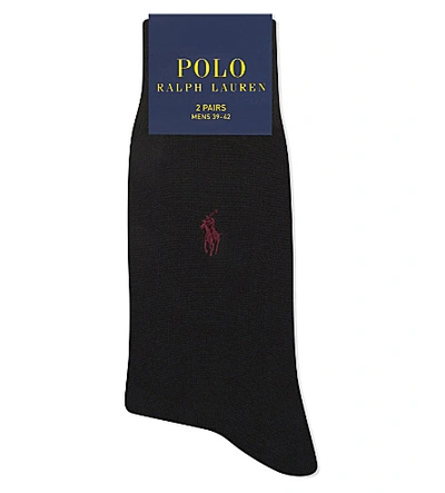 Polo Ralph Lauren Men's Black Fil D'ecosse Cotton Socks