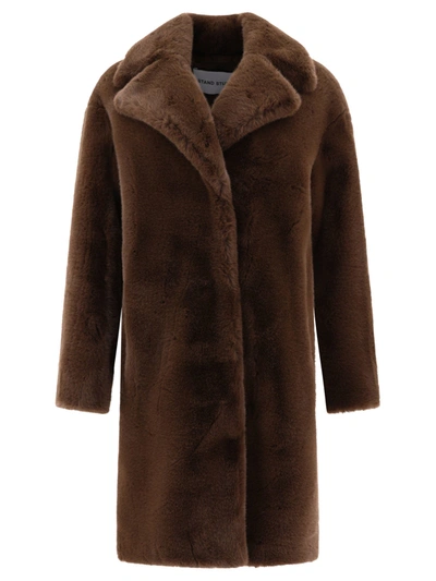 Stand Studio Camille Cocoon Coat In Brown