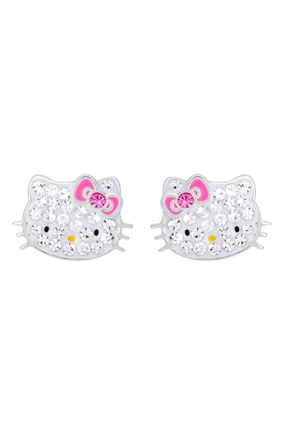Hello Kitty ® Sterling Silver Crystal Pavé Stud Earrings
