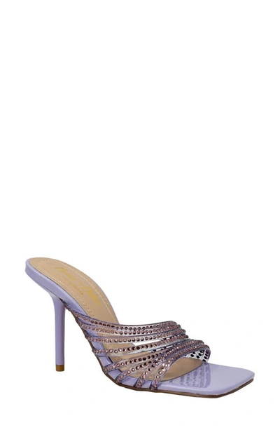 Chase & Chloe Nyra Crystal Embellished Lucite Sandal In Purple