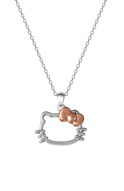 Hello Kitty Sterling Silver Two-tone  Pendant Necklace
