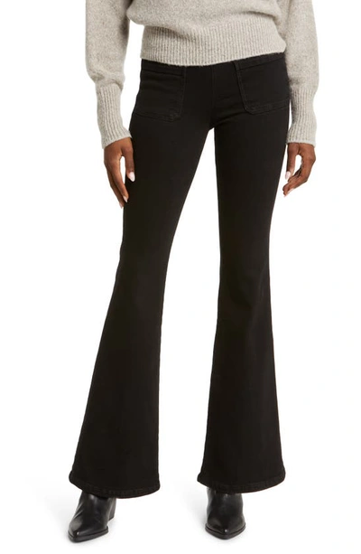 Frame Jetset Flare Jeans In Sheen Noir