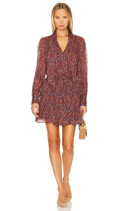 Paige Cleobelle Metallic Long Sleeve Clip Dot Chiffon Minidress In Multicolor