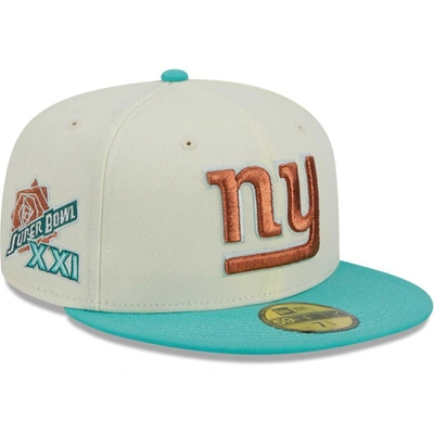 New Era Men's  Cream, Mint New York Giants City Icon 59fifty Fitted Hat In Cream,mint