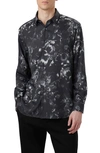 Bugatchi Julian Floral Print Button-up Shirt In Anthracite