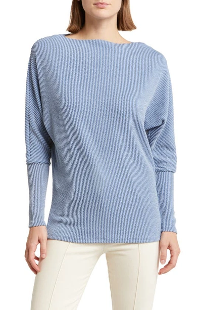 Gibsonlook Rib Tunic Sweater In Denim Blue