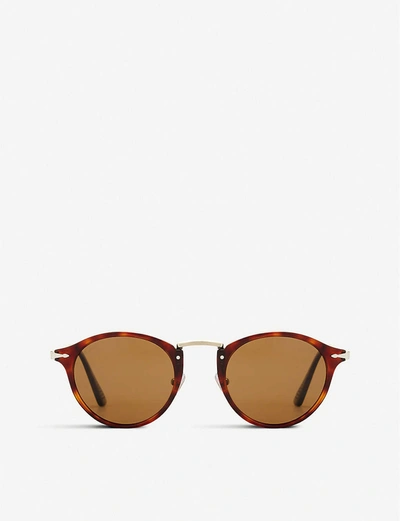 Persol Womens Brown Po3166s Round-frame Tortoiseshell Sunglasses