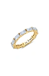 Crislu Baguette Cut Cubic Zirconia Eternity Ring In Metallic