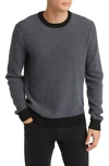 Theory Maden Merino Wool Blend Sweater In Pestle Melange/black
