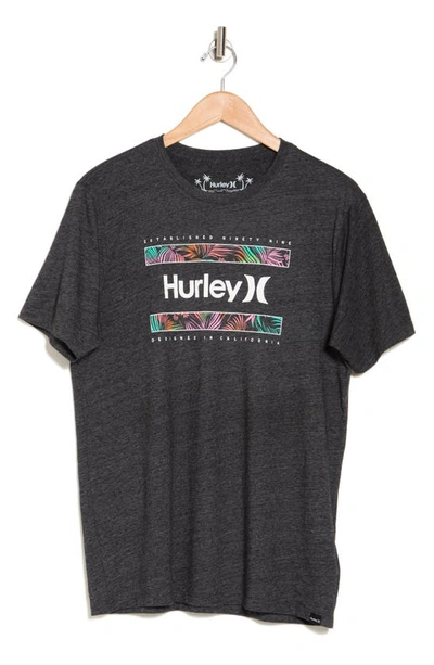 Hurley Everyday Pacific Barred Graphic T-shirt In Black