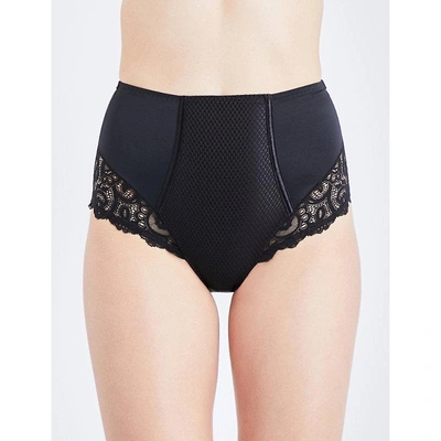 Maison Lejaby Gaby High-rise Lace Briefs In Black