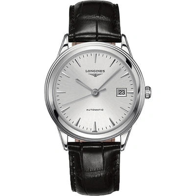 Longines L4.874.4.12.2 Flagship Stainless Steel Watch In Silver/black