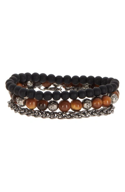 Area Stars Set Of 3 Clinton Bracelets In Brown