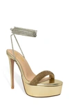 Chase & Chloe Alessia Rhinestone Platform Sandal In Gold Metallic