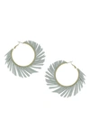 Olivia Welles Fringe Hoop Earrings In White