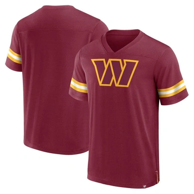 Fanatics Branded  Burgundy Washington Commanders Jersey Tackle V-neck T-shirt