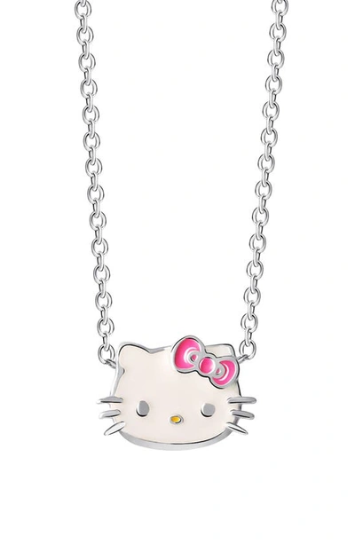 Hello Kitty Sterling Silver  Enamel Necklace