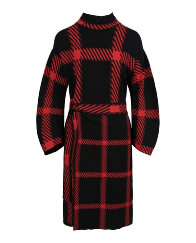 Stella Mccartney Check Print Belted Dress In Red