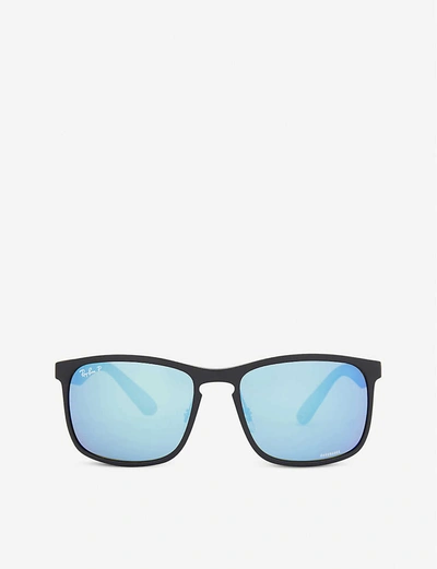 Ray Ban Rb4264 Square-frame Sunglasses In Matte Black
