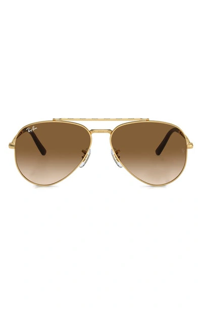 Ray Ban New Aviator 58mm Gradient Sunglasses In Gold Flash