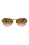 Ray Ban New Caravan 58mm Gradient Square Sunglasses In Gold Flash