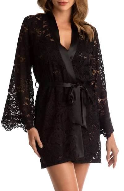 In Bloom By Jonquil Roman Lace Robe In Black