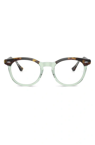 Ray Ban 49mm Eagle Eye Square Optical Glasses In Trans Green