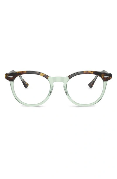 Ray Ban Eagle Eye 51mm Square Optical Glasses In Trans Green