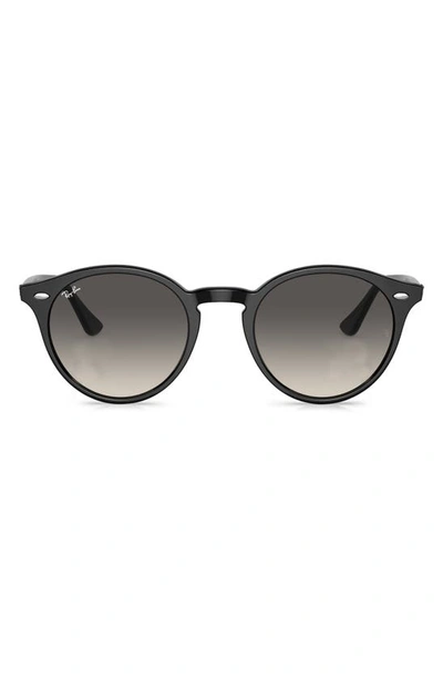 Ray Ban Highstreet 51mm Round Sunglasses In Black