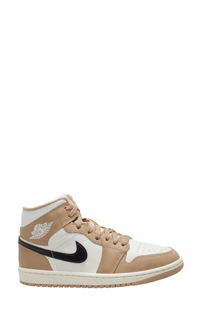 Jordan Air  1 Mid Sneaker In Desert/black/sail