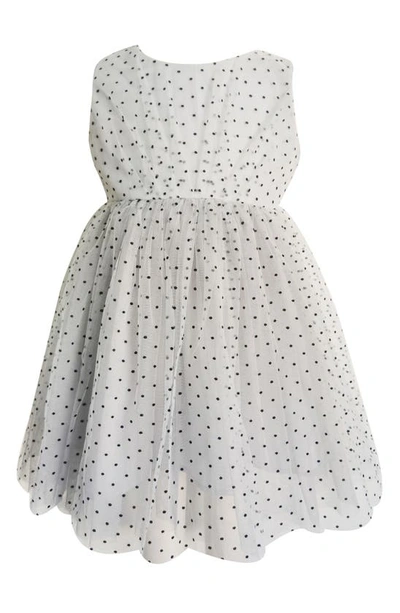 Popatu Kids' Polka Dot Tulle Party Dress In White/ Black