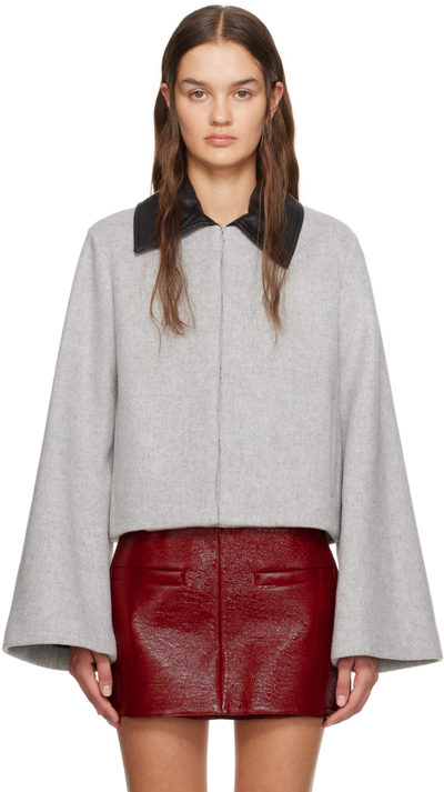 Proenza Schouler Gray Bridget Jacket In Light Grey Melange